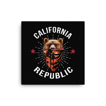 California Republic Bear Bandana - Canvas Art