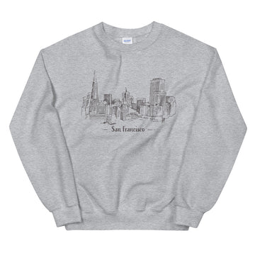 Hand Drawn San Francisco  - Men's Crewneck Sweatshirt
