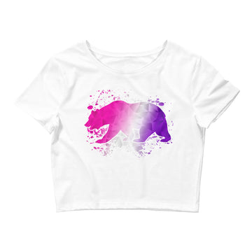 Pink & Purple CA Bear - Women’s Crop Top