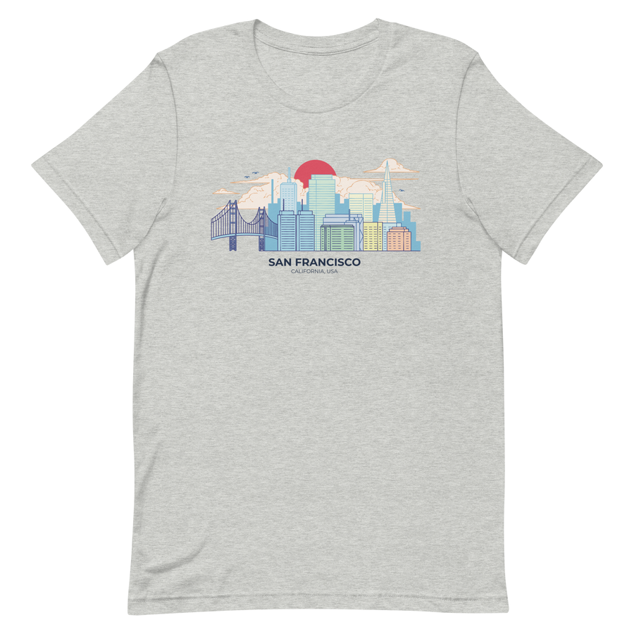 Crimson Moon Over SF Skyline - t-shirt