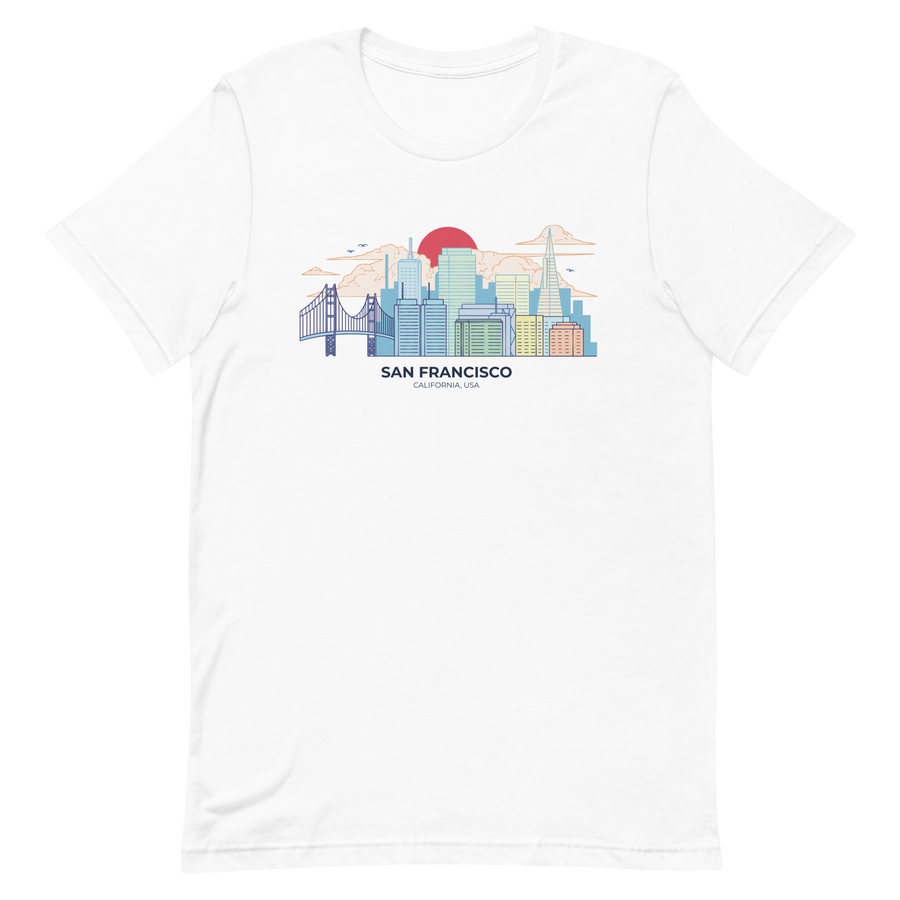 Crimson Moon Over SF Skyline - t-shirt