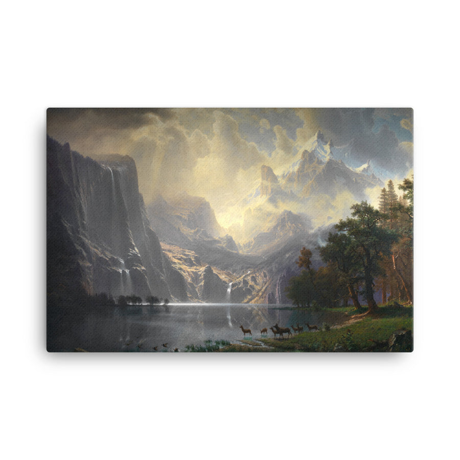 Among The Sierra Nevada Mountains by Albert Bierstadt - Canvas Print