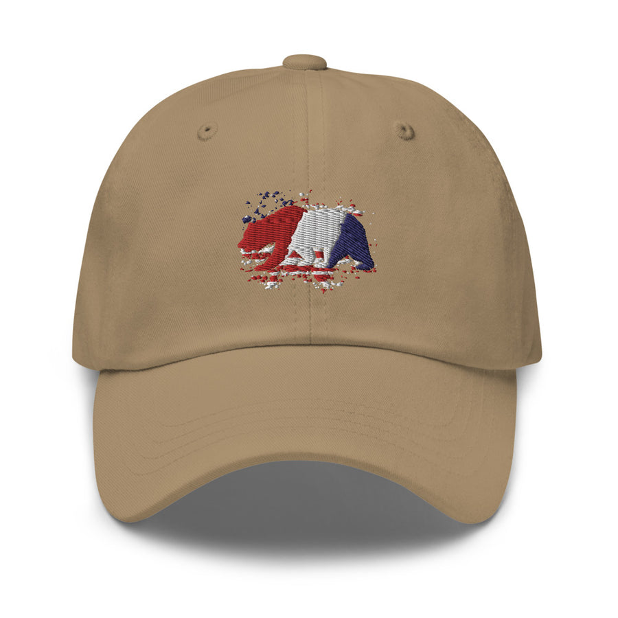 American Flag Bear - Dad Style Baseball Cap