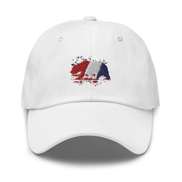 American Flag Bear - Dad Style Baseball Cap