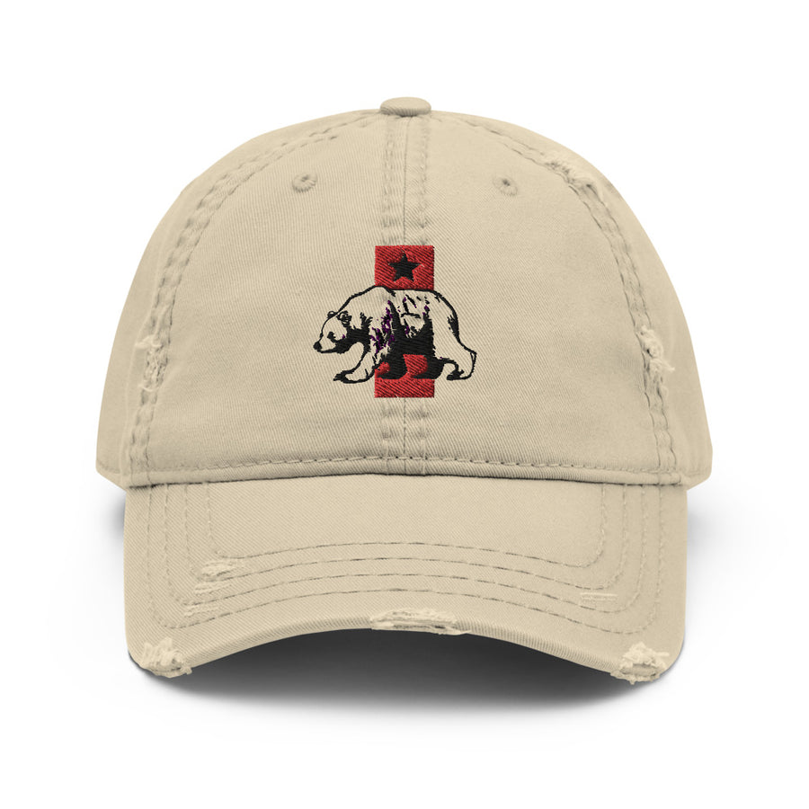 Bear and Star - Distressed Dad Style Baseball Cap