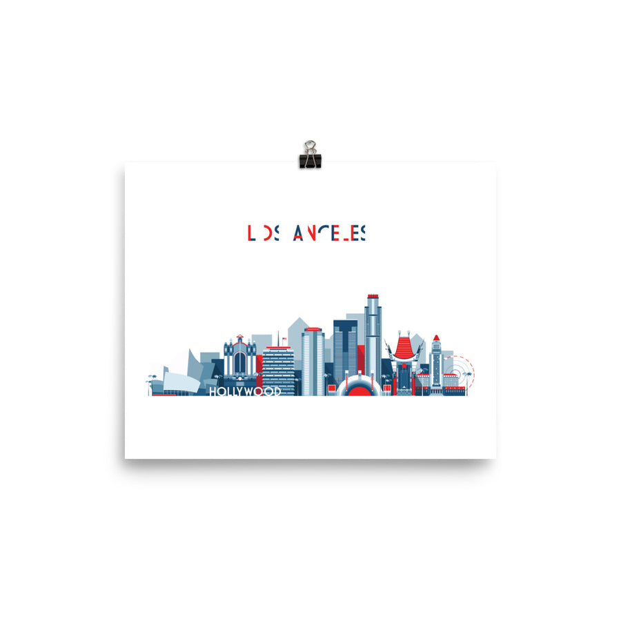Los Angeles In Red White Blue - Poster