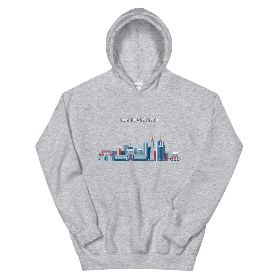 San Francisco In Red White Blue - Women's Hoodie