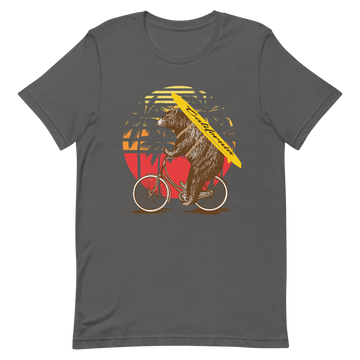 California Surfer Bear On Bike - Men's T-shirt