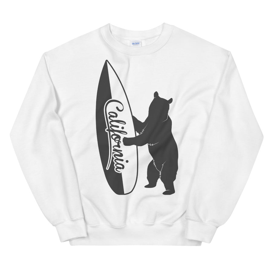 Bear With California Surfboard - Women's Crewneck Sweatshirt