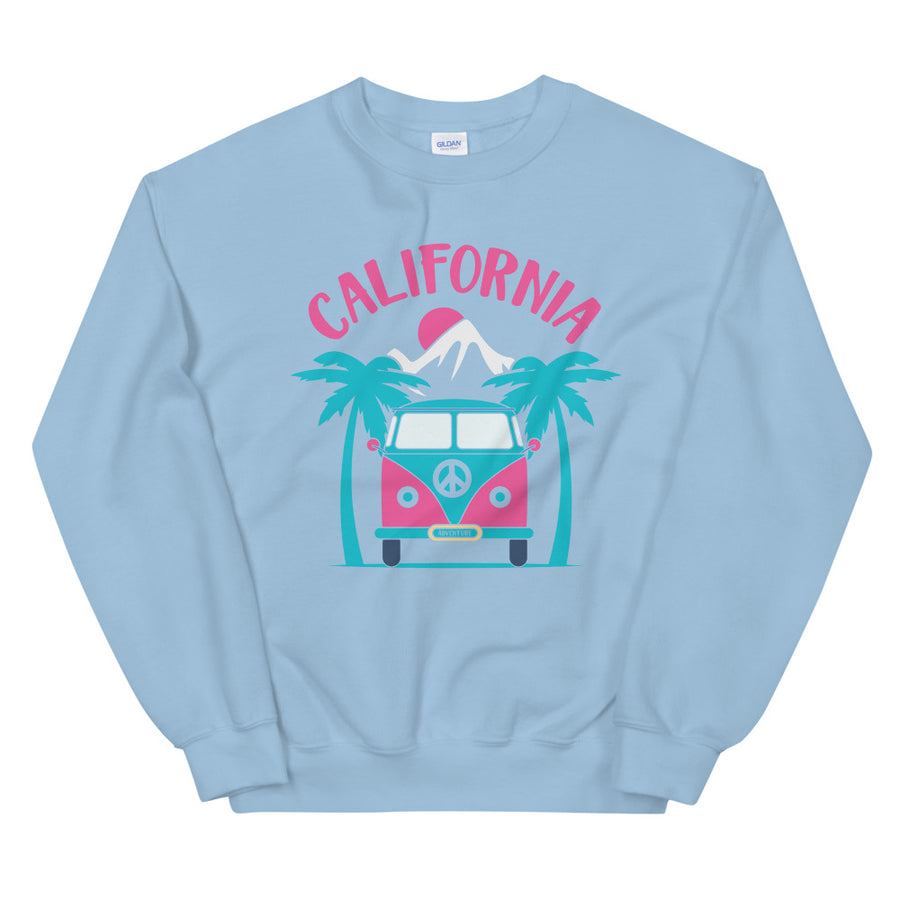 California Adventure Van & Palms - Women's Crewneck Sweatshirt