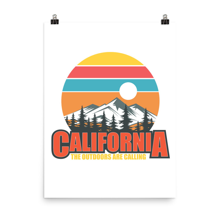 California The Outdoors Are Calling - Poster