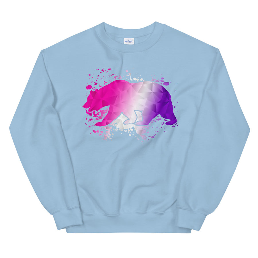 Pink & Purple CA Bear - Women's Crewneck Sweatshirt