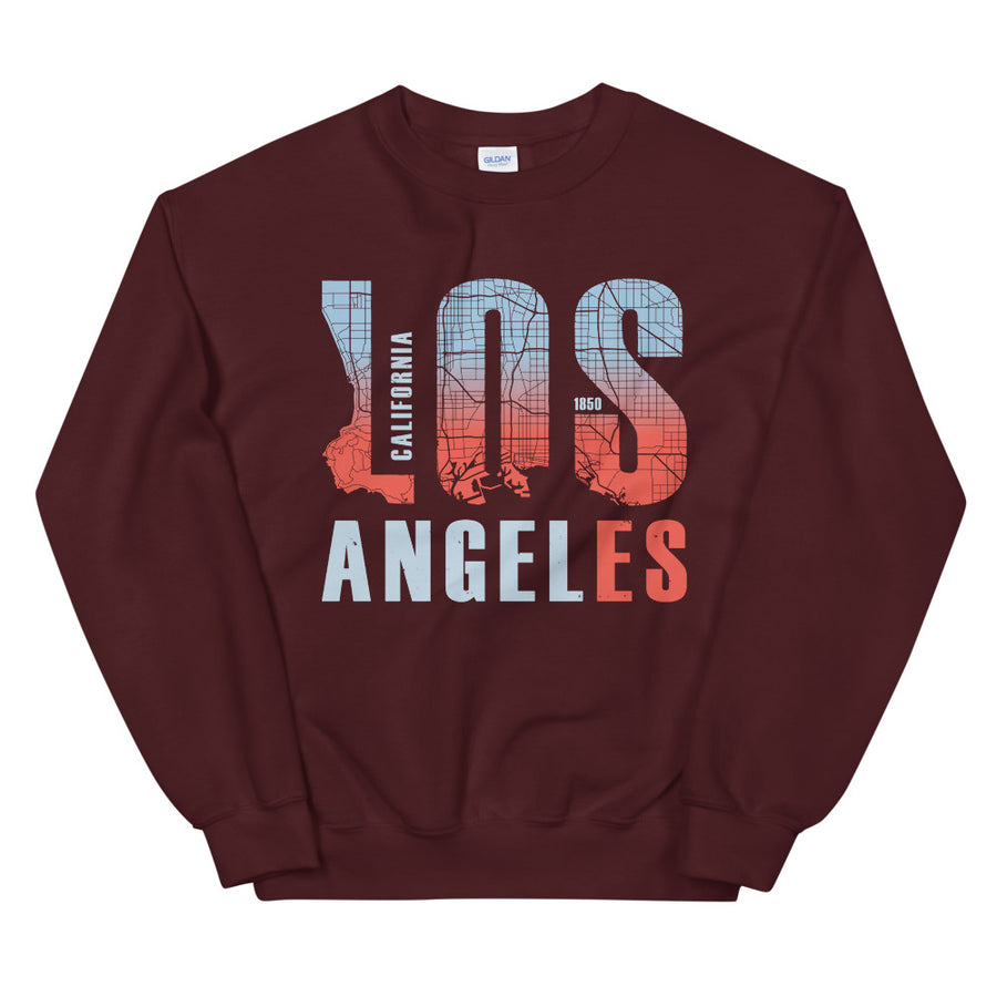 Los Angeles Map Style - Men's Crewneck Sweatshirt