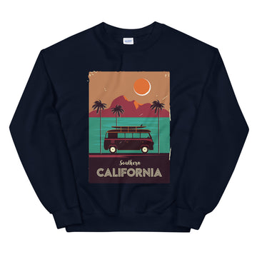 Southern California Beach Van - Men's Crewneck Sweatshirt