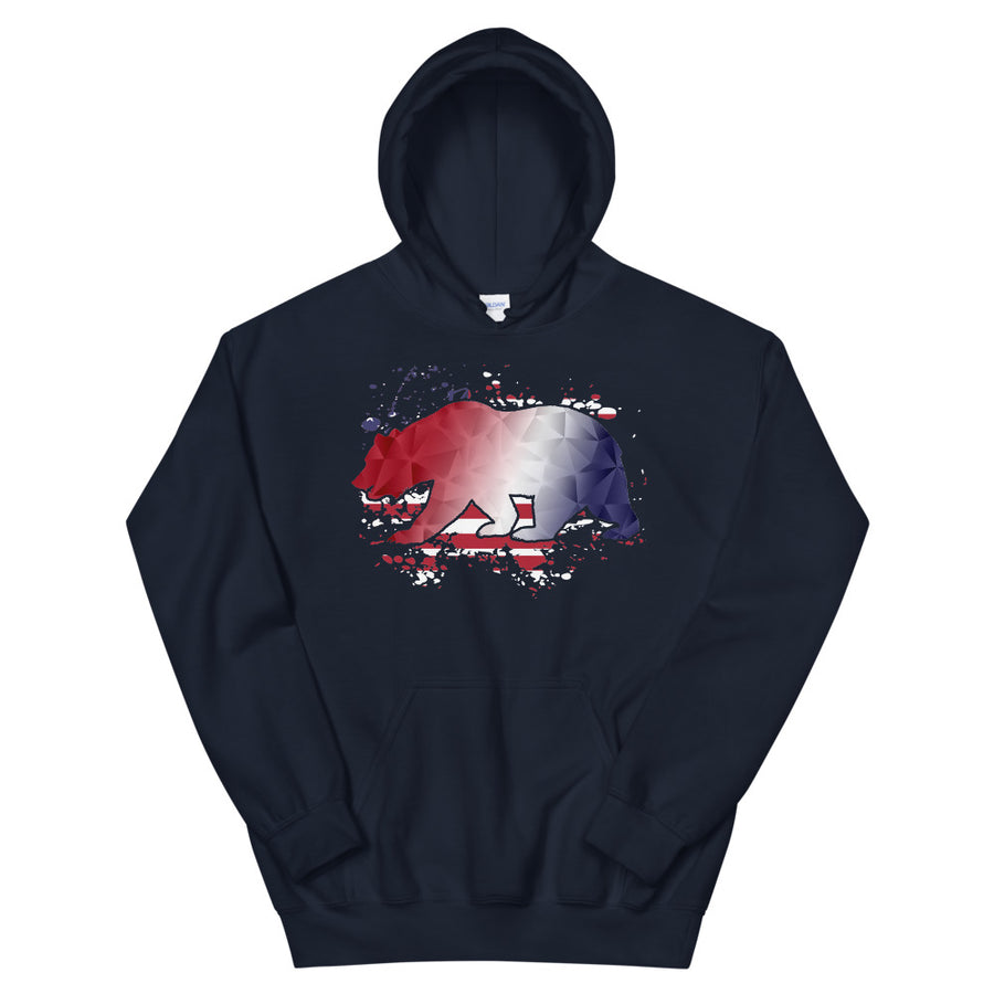 American Flag CA Bear - Men's Hoodie