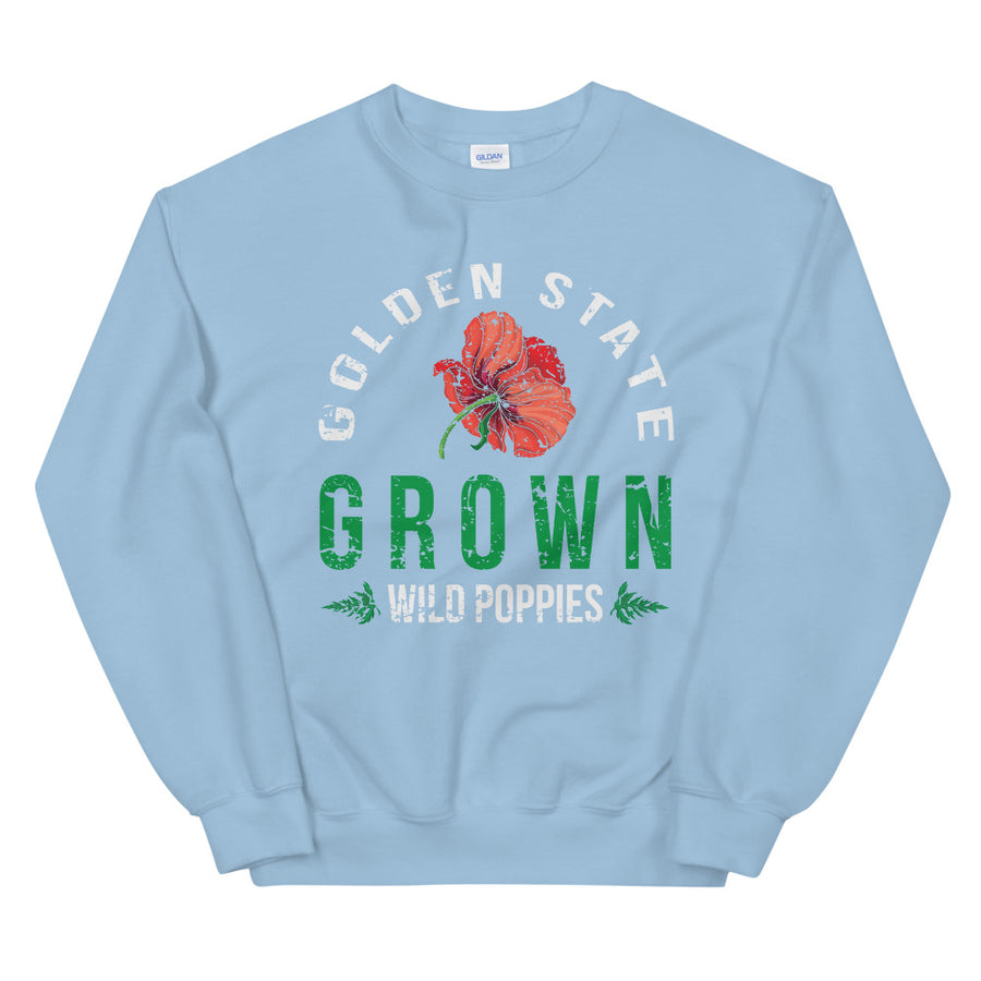 Golden State Grown Wild Poppies - Women's Crewneck Sweatshirt