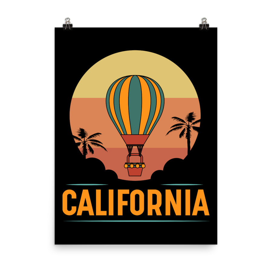 Vintage California Hot Air Balloon - Poster