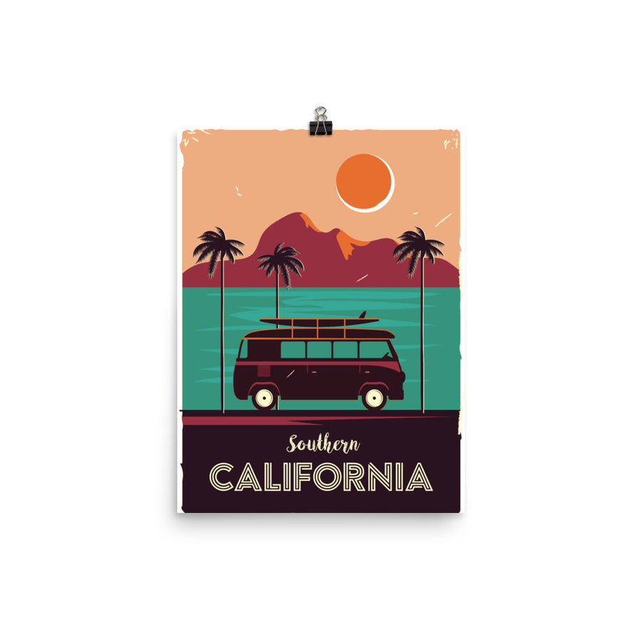 Southern California Beach Van - Poster