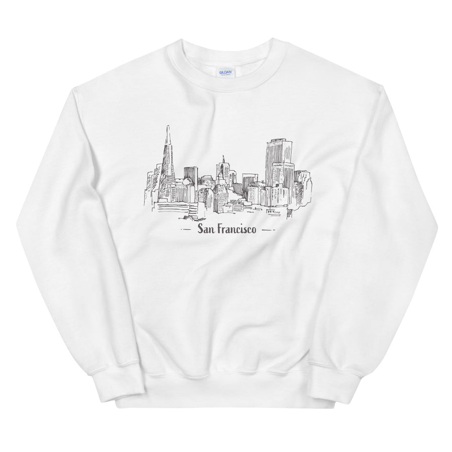 Hand Drawn San Francisco  - Men's Crewneck Sweatshirt