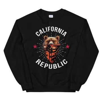 California Republic Bear Bandana - Men's Crewneck Sweatshirt