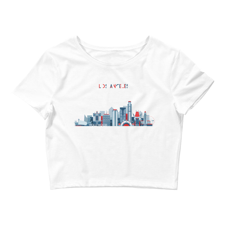 Los Angeles In Red White Blue - Women’s Crop Top