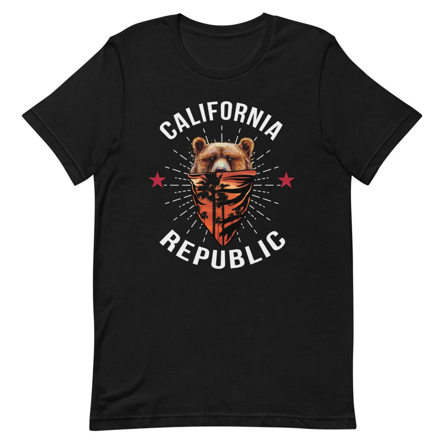 California Republic Bear Bandana - Men's T-shirt