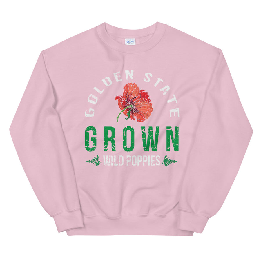 Golden State Grown Wild Poppies - Women's Crewneck Sweatshirt