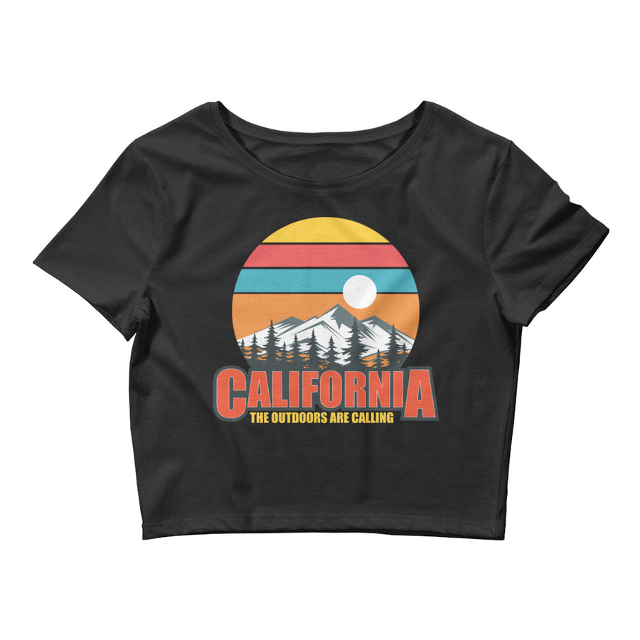 California The Outdoors Are Calling - Women’s Crop Top