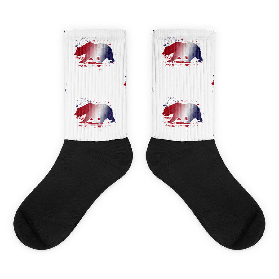 American Flag CA Bear - Socks