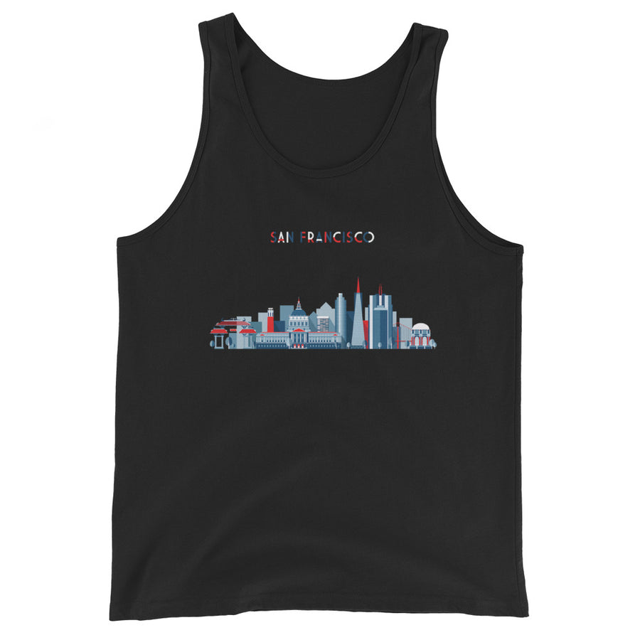 San Francisco In Red White Blue - Men's Tank Top