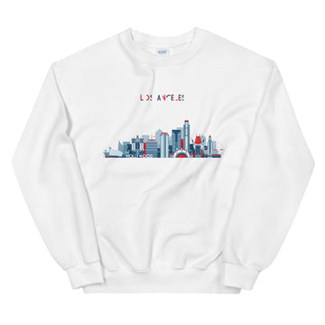 Los Angeles In Red White Blue - Men's Crewneck Sweatshirt