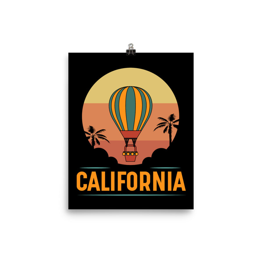 Vintage California Hot Air Balloon - Poster