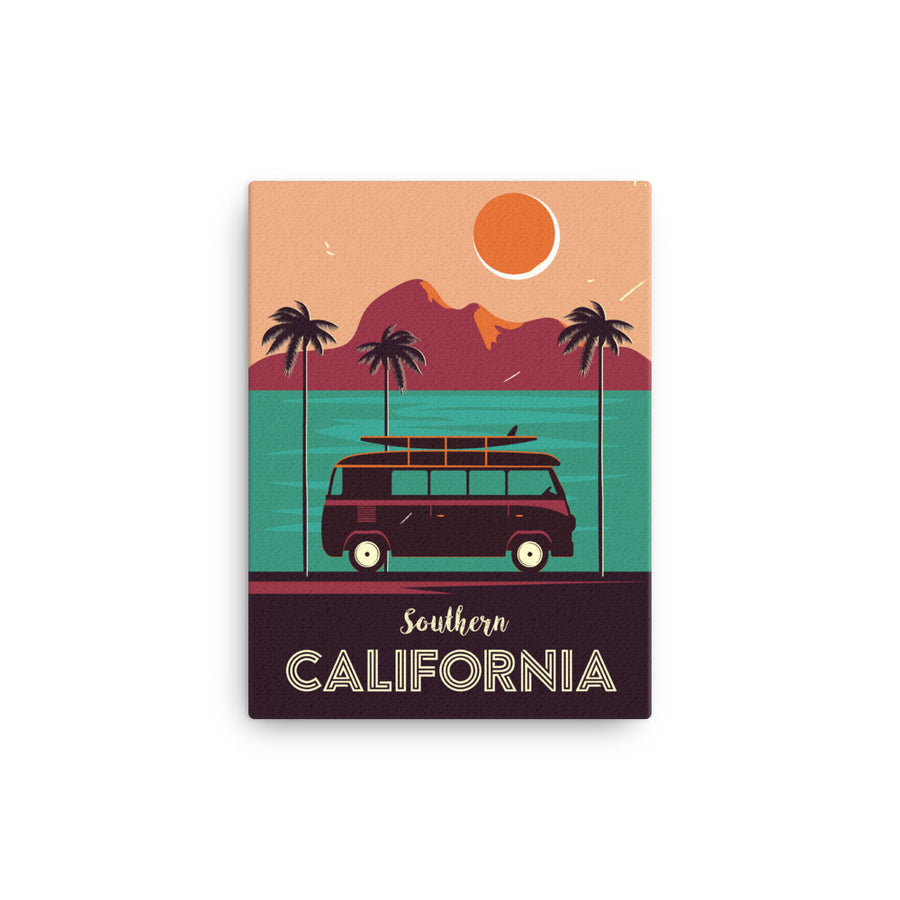 Southern California Beach Van - Canvas Art