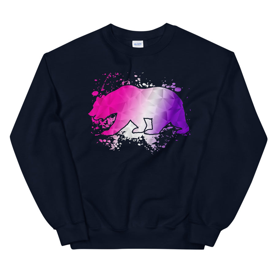Pink & Purple CA Bear - Women's Crewneck Sweatshirt