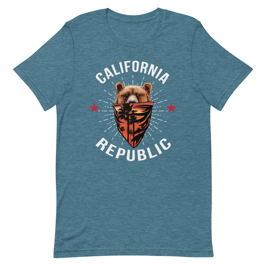 California Republic Bear Bandana - Men's T-shirt