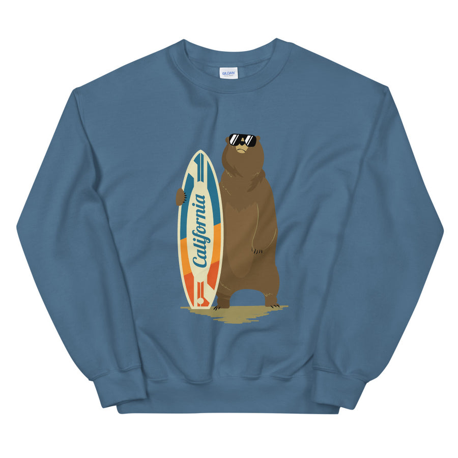 California Surfer Bear - Men's Crewneck Sweatshirt