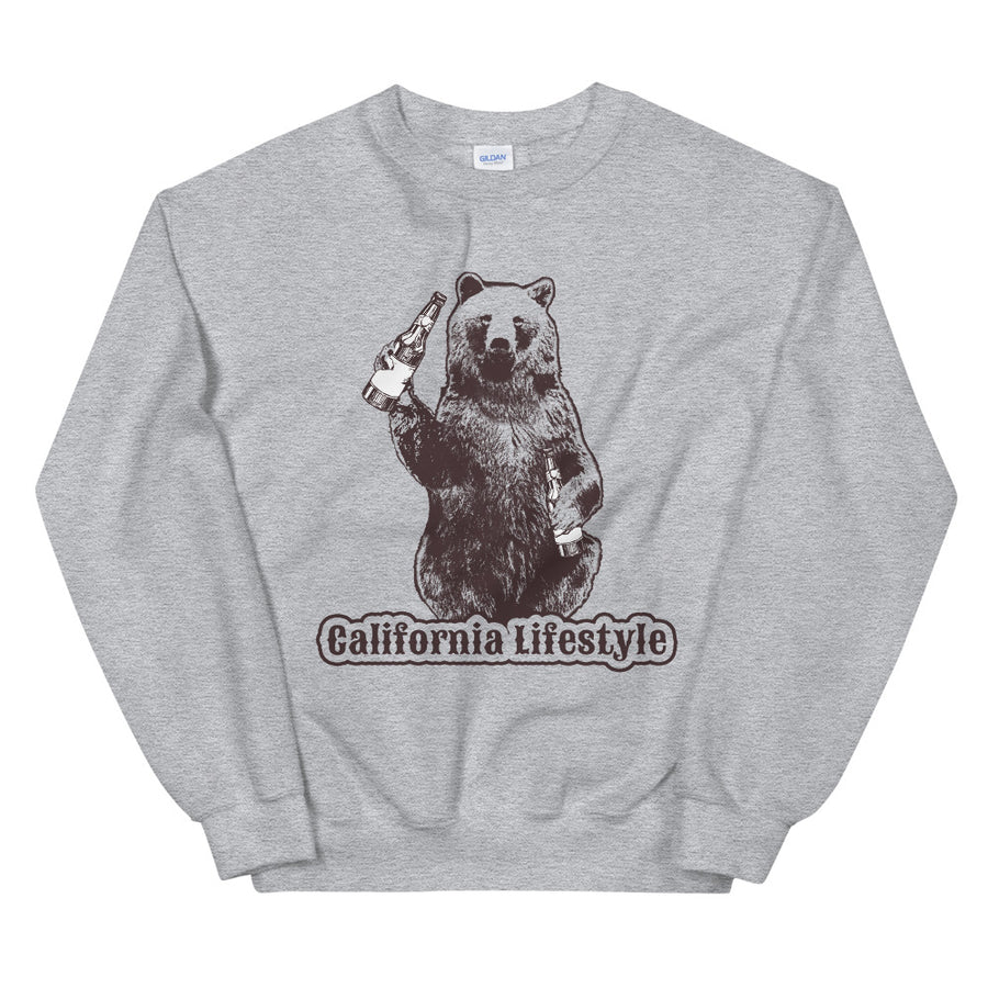 California Lifestyle Beer Bear - Men's Crewneck Sweatshirt