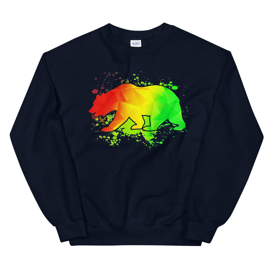 California Rasta Bear - Men's Crewneck Sweatshirt
