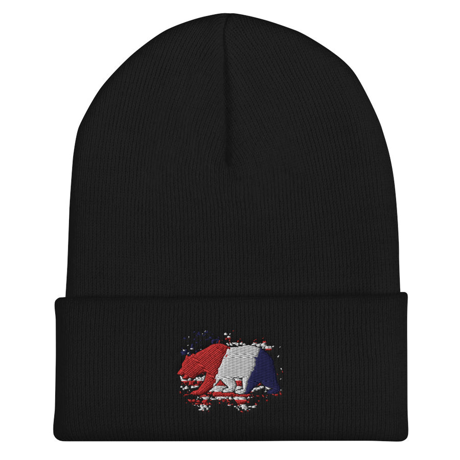 American Flag CA Bear - Beanie