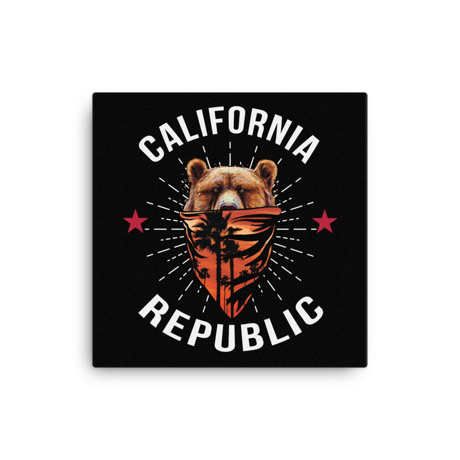 California Republic Bear Bandana - Canvas Art
