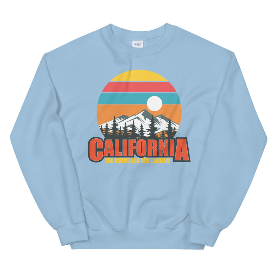 California The Outdoors Are Calling - Men's Crewneck Sweatshirt
