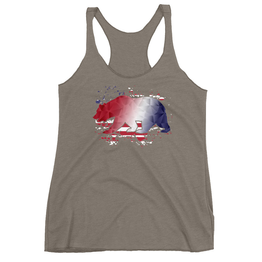 American Flag CA Bear - Women's Tank Top