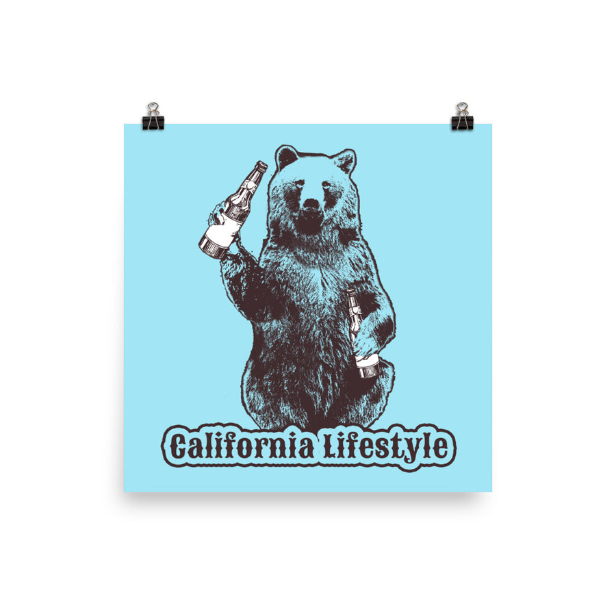 California Lifestyle Beer Bear - Poster