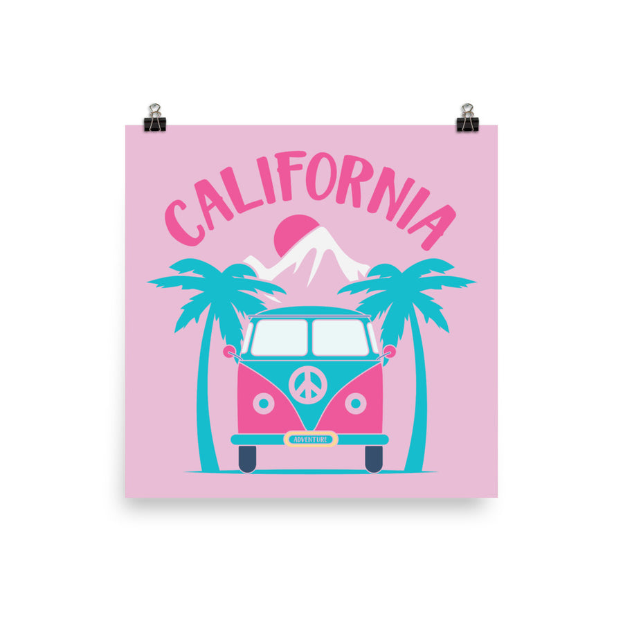 California Adventure Van & Palms - Poster