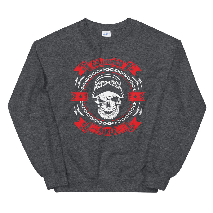 California Biker Skull - Men's Crewneck Sweatshirt