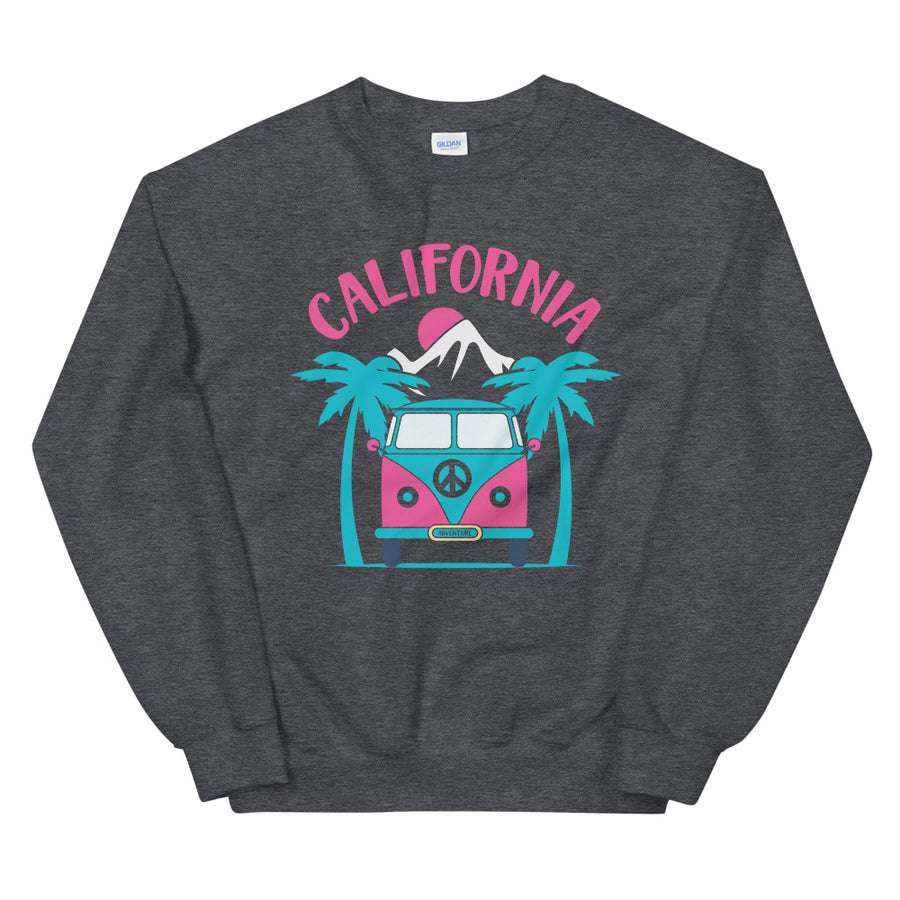California Adventure Van & Palms - Women's Crewneck Sweatshirt