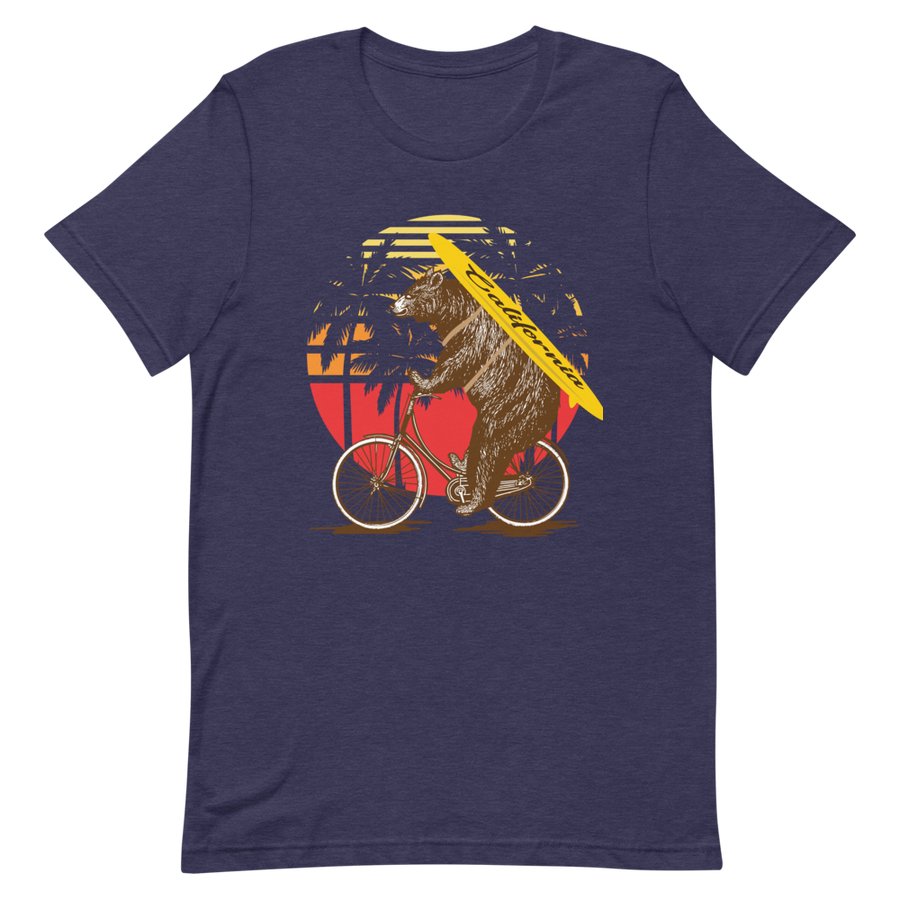 California Surfer Bear On Bike - Men's T-shirt