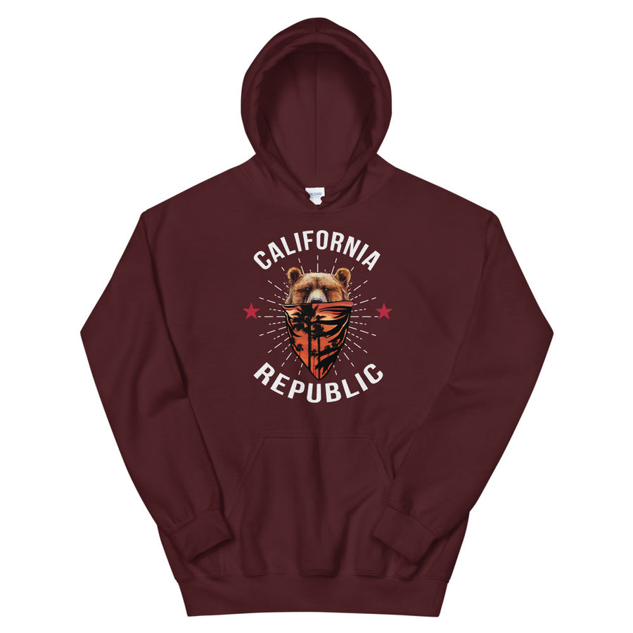 California Republic Bear Bandana - Men's Hoodies