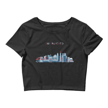 San Francisco In Red White Blue - Women’s Crop Top