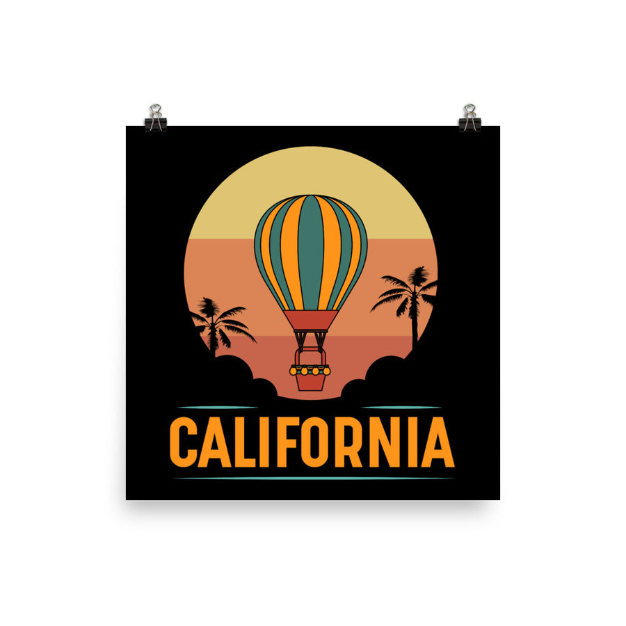 Vintage California Hot Air Balloon - Poster